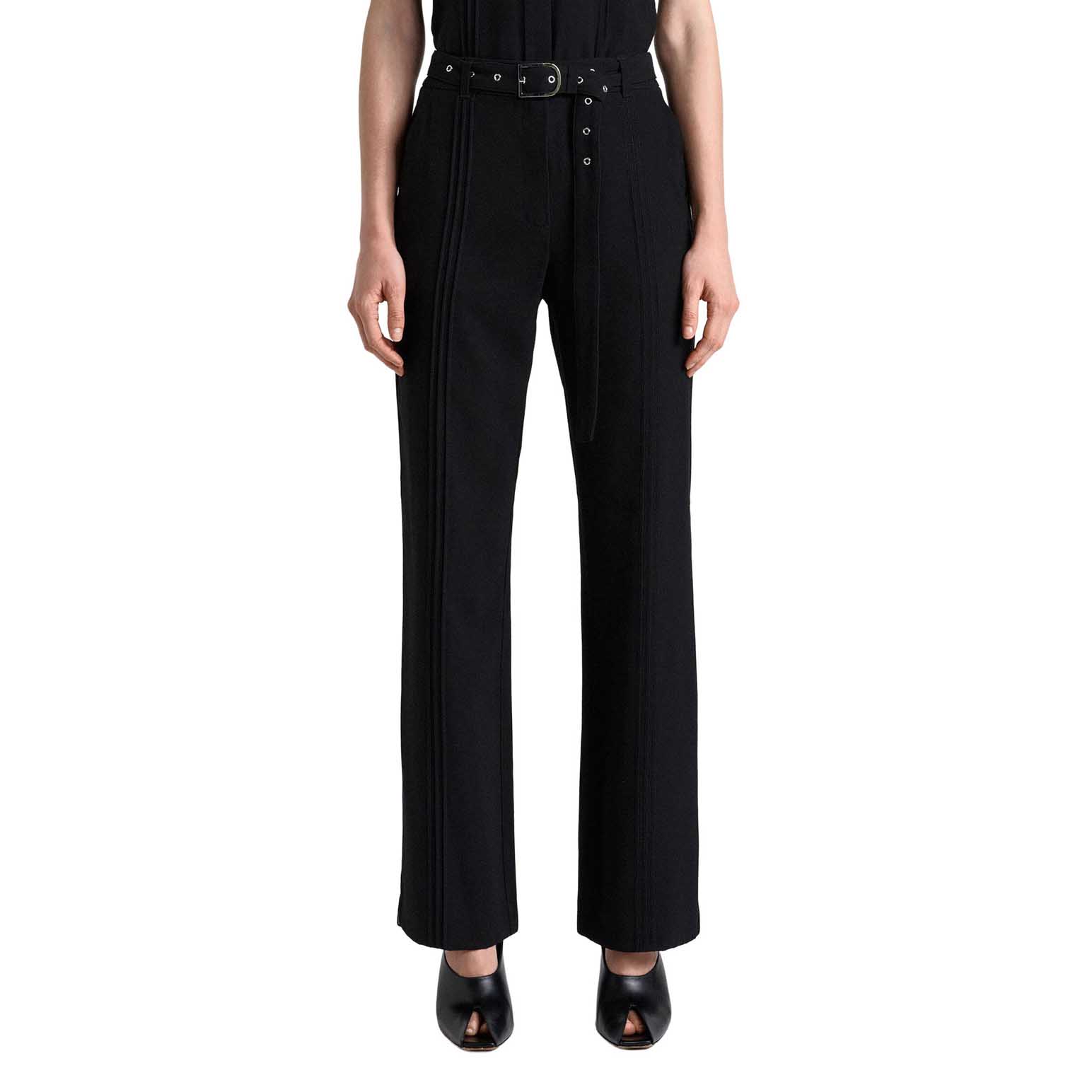 Cue Viscose Twill Pintuck Straight Leg Pant